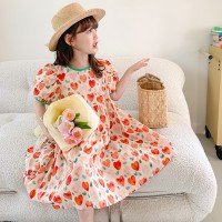 女童连衣裙2024新款儿童夏装碎花女大童洋气夏季女孩公主裙子夏天