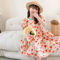 女童连衣裙2024新款儿童夏装碎花女大童洋气夏季女孩公主裙子夏天