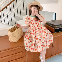 女童连衣裙2024新款儿童夏装碎花女大童洋气夏季女孩公主裙子夏天