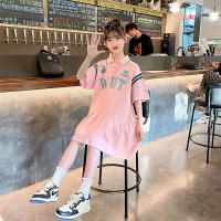 女童连衣裙夏季2024新款洋气时髦儿童夏装公主裙中大童学院风裙子