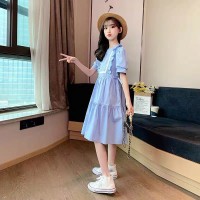 原版质量女童连衣裙夏装薄款2024新款洋气女孩公主裙大童纯棉裙子