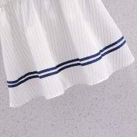 女童海军学院风连衣裙夏季薄款洋气儿童女孩韩版白色裙子夏装短裙