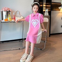 女童新款洋气儿童夏季短袖裙子大童女孩时髦连衣裙