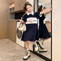 女童新款儿童女大童夏款韩版学院风炸街裙子潮