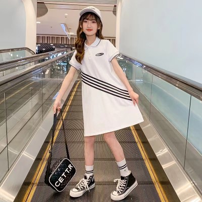 <!--女童夏季新款韩版宽松洋气夏装中大童短袖T恤裙子-->