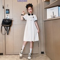 女童连衣裙夏季2024新款洋气儿童装夏装POLO裙子女孩学院风公主裙