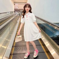 女童学院风POLO领裙子夏装网红中大儿童公主裙洋气女孩甜美连衣裙