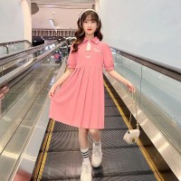 女童学院风POLO领裙子夏装网红中大儿童公主裙洋气女孩甜美连衣裙