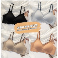 轻薄无痕内衣女固定杯裸感果冻条小胸聚拢显大无钢圈舒适文胸女款