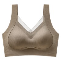 新款无痕暖肌反重力提拉网纱内衣女聚拢上托调整型舒适无钢圈文胸