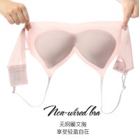 薄款无钢圈冰丝透气内衣女大胸显小文胸睡眠运动内衣背心式