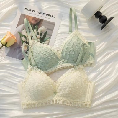 <!--内衣女小胸聚拢显大无钢圈舒适收副乳性感蕾丝舒适文胸罩调整型-->