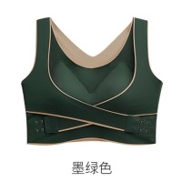 交叉测扣文胸女士聚拢无痕无钢圈收副乳防外扩聚胸提拉调整型内衣