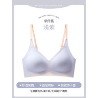 云朵无痕内衣女小胸上托聚拢透气防下垂无钢圈一片式薄款美背文胸