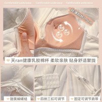 无痕缎面内衣女小胸显大纯欲聚拢无钢圈乳胶平胸专用文胸美背新款