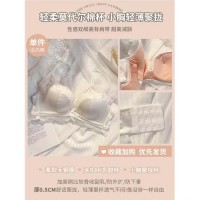 无痕缎面内衣女小胸显大纯欲聚拢无钢圈乳胶平胸专用文胸美背新款