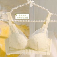 内衣女夏薄款小胸聚拢透气无钢圈平胸专用无磁无铁电子厂上班文胸
