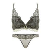 新品蕾丝内衣女小胸衣聚拢收副乳上托无钢圈调整型性感文胸套装