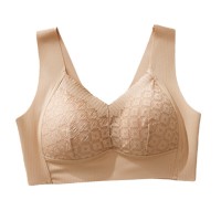 法式蕾丝固定杯加宽侧收副乳聚拢防下垂无钢圈套头背心式文胸美背