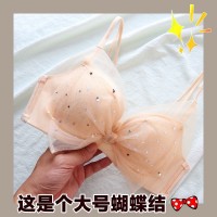 春秋季日系甜美无钢圈内衣女士聚拢上托美背蕾丝收副乳文胸罩套装