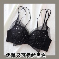 春秋季日系甜美无钢圈内衣女士聚拢上托美背蕾丝收副乳文胸罩套装