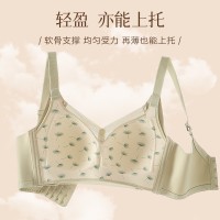 大胸显小无钢圈内衣女超薄款透气上托聚拢收副乳防下垂大码文胸罩