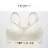 夏季薄款兔耳朵无痕内衣女大胸显小胸显瘦收副乳无钢圈睡眠文胸罩