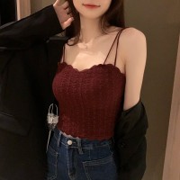 新款法式美背性感内衣搭蕾丝吊带短款百搭裹胸显瘦抹胸露背文胸
