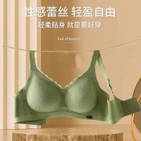 性感蕾丝固定杯无痕内衣小胸聚拢防下垂不跑杯可机洗无钢圈文胸女