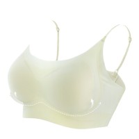 衣架款凉感冰丝无痕美背内衣超薄聚拢乳胶固定杯抹胸软支撑吊带