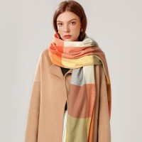 格子围巾女秋冬仿羊绒围巾冬季英伦风格子流苏披肩女士scarf围脖