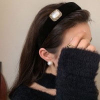 黑色丝绒发箍女款小香风复古宽边压发头箍秋冬网红高颅顶发卡头饰