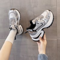 赵露思同款银色老爹鞋女2024新款春秋小个子内增高厚底运动休闲鞋