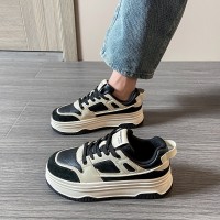 复古板鞋女款2024春季新款女鞋百搭厚底增高休闲运动小白鞋子