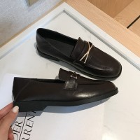 小皮鞋女2024年春季新款英伦风方头复古乐福鞋平底百搭女单鞋子