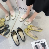 软底豆豆鞋女2024夏季新款低跟平底一脚蹬懒人仙女风通勤奶奶鞋子