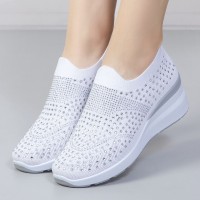休闲运动鞋女2024春秋季新款内增高女鞋厚底外贸鞋透气网面鞋子女