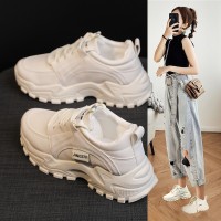 老爹鞋女2024年运动休闲女鞋厚底皮面防滑韩版百搭潮鞋子