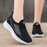 网鞋女士秋季款透气休闲运动鞋一脚蹬懒人鞋shoes软底鞋子女