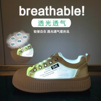 ins韩版网面小白鞋女2024夏季新款增高学生板鞋透气休闲鞋街拍F16