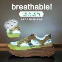 ins潮韩版新款老爹鞋女2024夏季学生运动休闲鞋网面透气增高