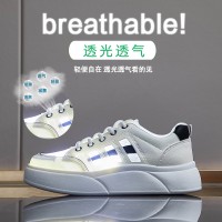 ins韩版网面小白鞋女2024夏季新款增高学生板鞋女透气休闲鞋SH619