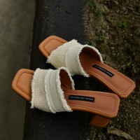 很软露趾高跟凉拖鞋女外穿粗跟凉鞋女2024新款夏季女鞋