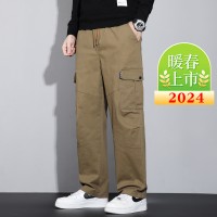 休闲裤子男2024春夏新款高街宽松束脚九分工装裤潮流百搭运动裤