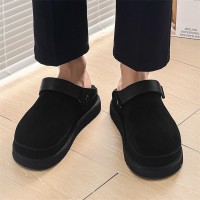 夏款真皮包头勃肯半拖鞋男女厚底复古两穿一字半拖凉鞋9508