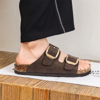 夏季新款凉鞋情侣小众搭扣软底外穿拖鞋一脚蹬懒人鞋9505
