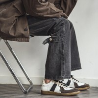 复古德训鞋2024春季新款休闲平底工装板鞋男款英伦真皮男鞋