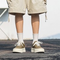 美式小众简约低帮软底板鞋男厚底增高复古休闲鞋YD6181