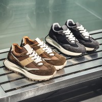 日式复古磨砂皮阿甘鞋男2024春夏厚底透气运动老爹鞋YD9757