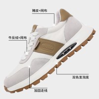 真皮运动休闲鞋男夏季新款男士百搭透气网布轻便老爹阿甘鞋